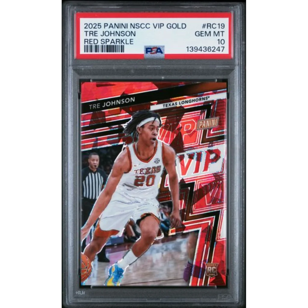 Graded 2024 Panini NSCC VIP Gold Tre Johnson RC19 /99 PSA 10 card
