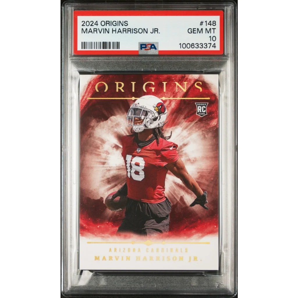 Graded 2024 Panini Origins Marvin Harrison Jr #148 Rookie RC Football Card PSA 10 Gem Mint | Hall of Fame Sports Memorabilia | vintageantiquesgifts.com
