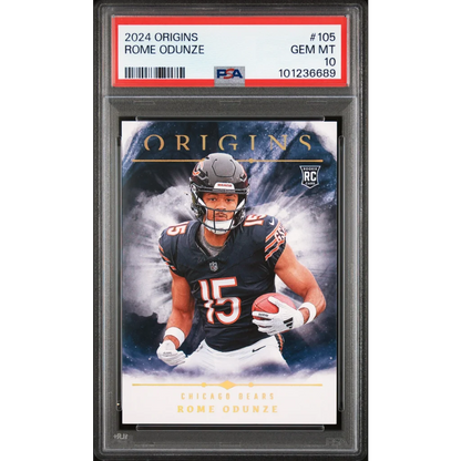 Graded 2024 Panini Origins Rome Odunze #105 Rookie RC Football Card PSA 10 Gem Mint | Hall of Fame Sports Memorabilia | vintageantiquesgifts.com