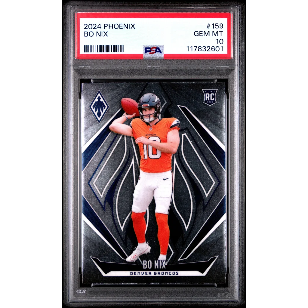 Graded 2024 Panini Phoenix Bo Nix #159 Rookie RC Football Card PSA 10 Gem Mint | Hall of Fame Sports Memorabilia | vintageantiquesgifts.com