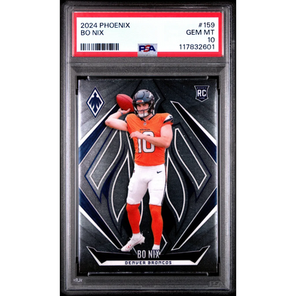 Graded 2024 Panini Phoenix Bo Nix #159 Rookie RC Football Card PSA 10 Gem Mint | Hall of Fame Sports Memorabilia | vintageantiquesgifts.com