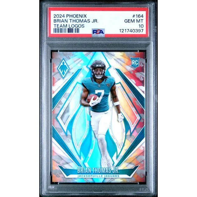 Graded 2024 Panini Phoenix Brian Thomas Jr #164 /299 Team Logos Rookie RC Football Card PSA 10 Gem Mint | Hall of Fame Sports Memorabilia | vintageantiquesgifts.com