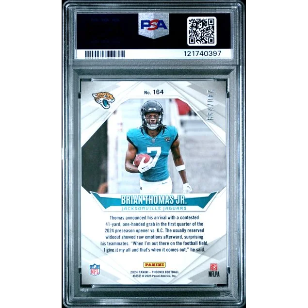 Graded 2024 Panini Phoenix Brian Thomas Jr #164 /299 Team Logos Rookie RC Football Card PSA 10 Gem Mint | PSA 10 Gem Mint Graded Rookie Card | vintageantiquesgifts.com