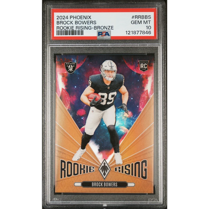 Graded 2024 Panini Phoenix Brock Bowers #RRBBS Rookie Rising Bronze /75 Rookie RC Football Card PSA 10 Gem Mint | Hall of Fame Sports Memorabilia | vintageantiquesgifts.com
