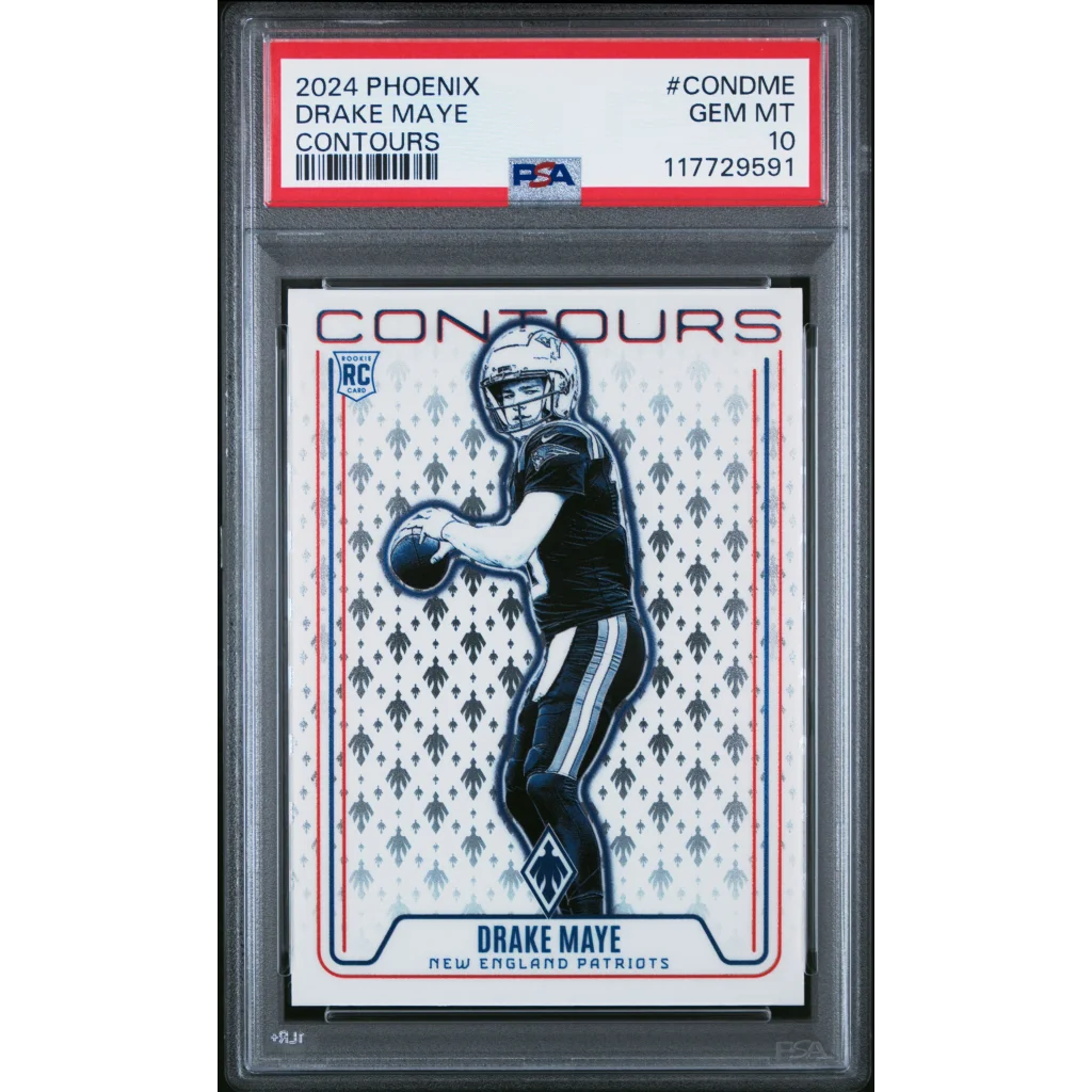 Graded PSA 10 2024 Panini Phoenix Drake Maye Contours Rookie Patriots Card