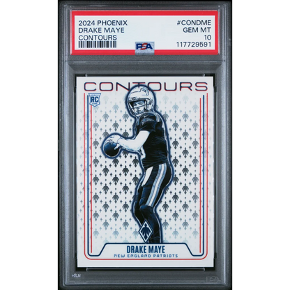 Graded PSA 10 2024 Panini Phoenix Drake Maye Contours Rookie Patriots Card