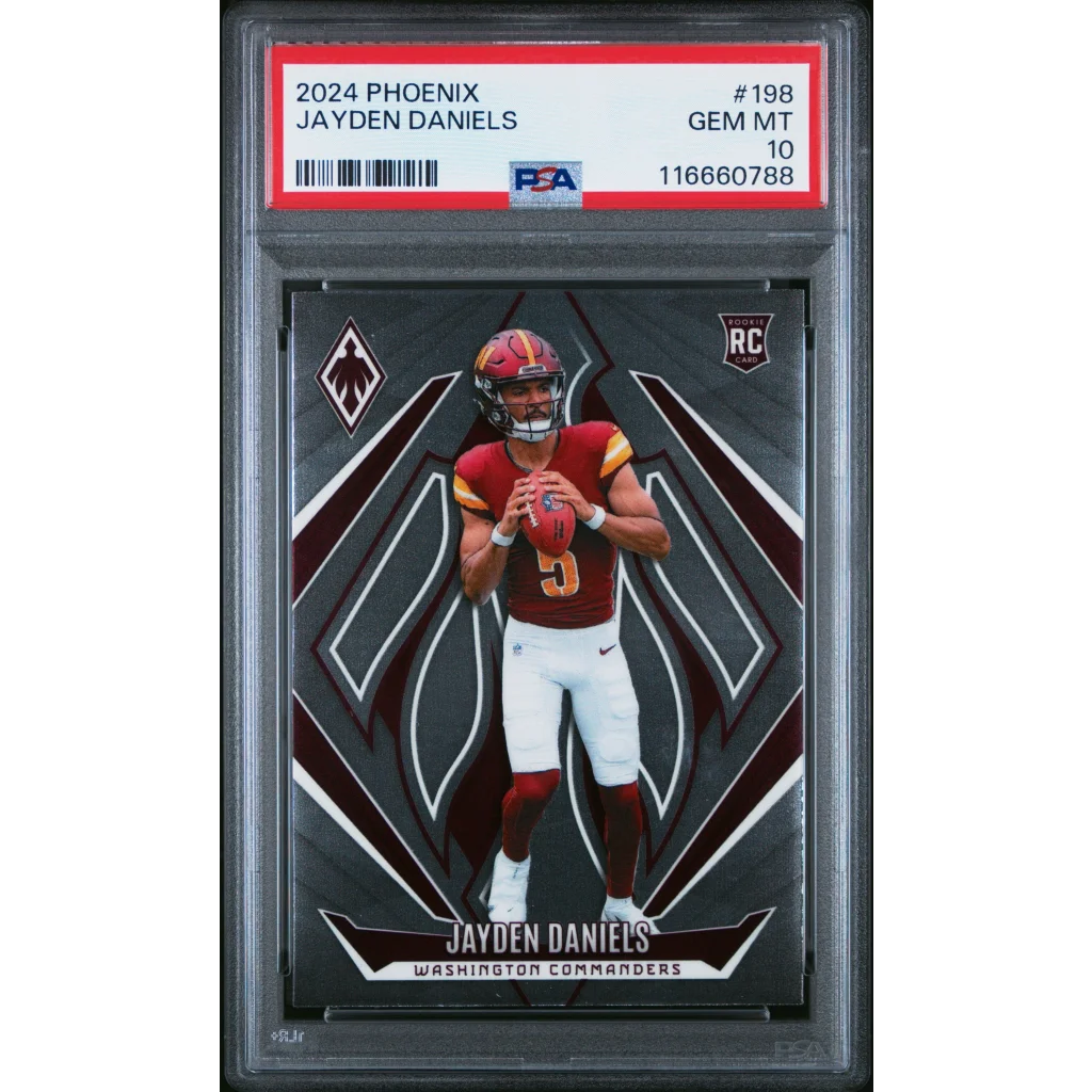 Graded 2024 Panini Phoenix Jayden Daniels #198 Rookie RC Football Card PSA 10 Gem Mint | Hall of Fame Sports Memorabilia | vintageantiquesgifts.com