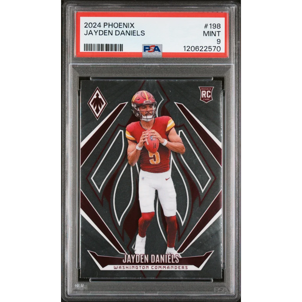 Graded 2024 Panini Phoenix Jayden Daniels #198 Rookie RC Football Card PSA 9 Mint | Hall of Fame Sports Memorabilia | vintageantiquesgifts.com