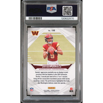 Graded 2024 Panini Phoenix Jayden Daniels #198 Rookie RC Football Card PSA 9 Mint