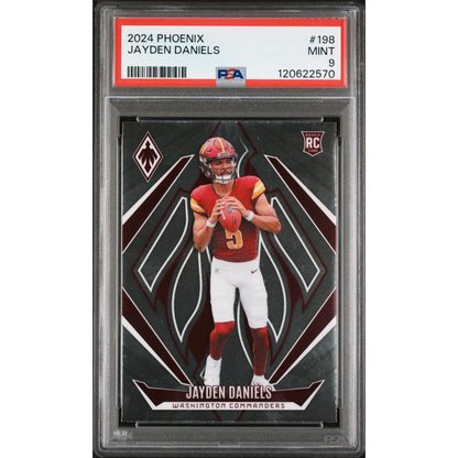 Graded 2024 Panini Phoenix Jayden Daniels #198 Rookie RC Football Card PSA 9 Mint
