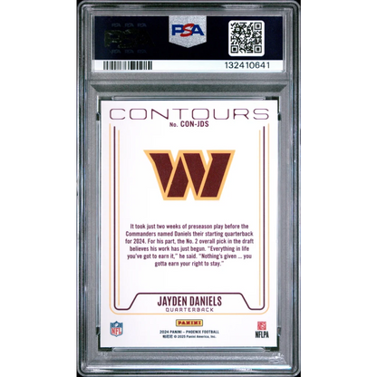 Graded PSA 10 2024 Panini Contours Jayden Daniels Commanders rookie card