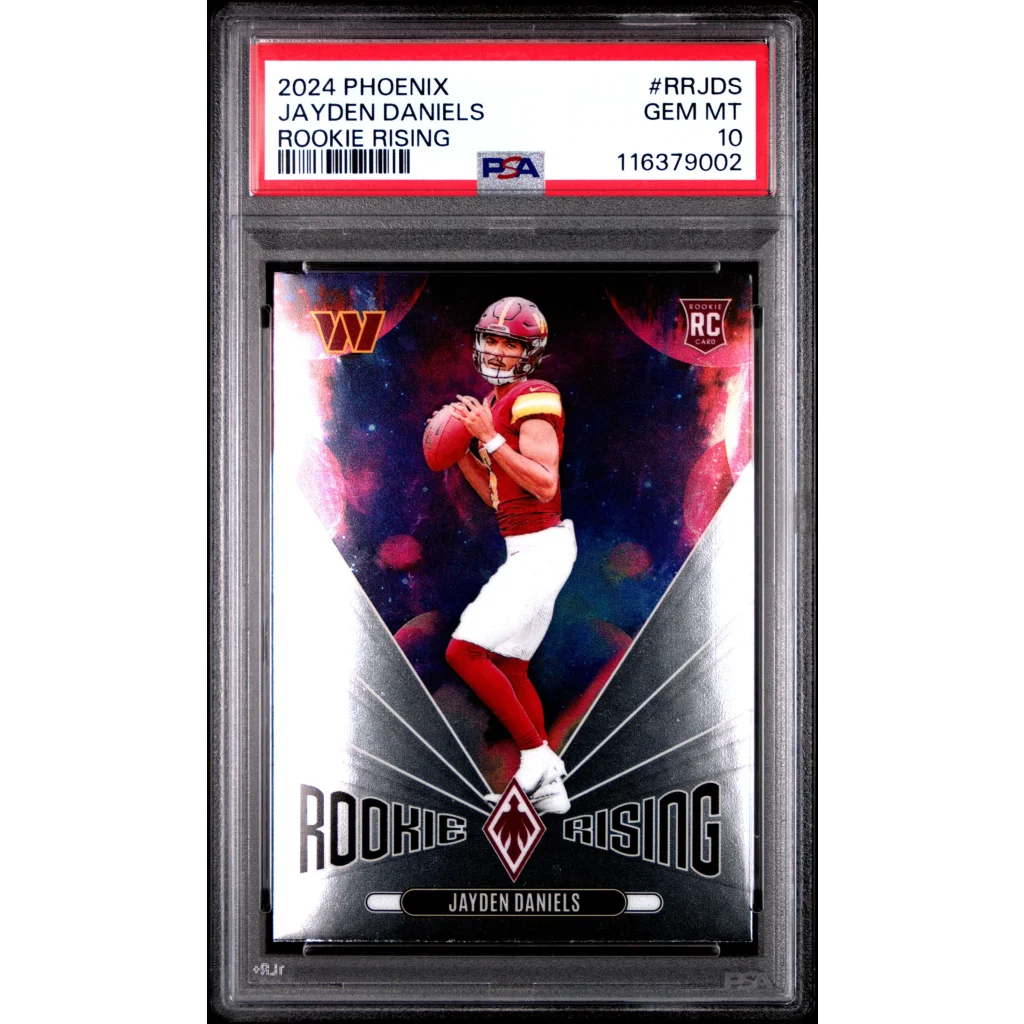 Graded 2024 Panini Phoenix Jayden Daniels #RRJDS Rookie Rising Rookie RC Football Card PSA 10 Gem Mint | Hall of Fame Sports Memorabilia | vintageantiquesgifts.com