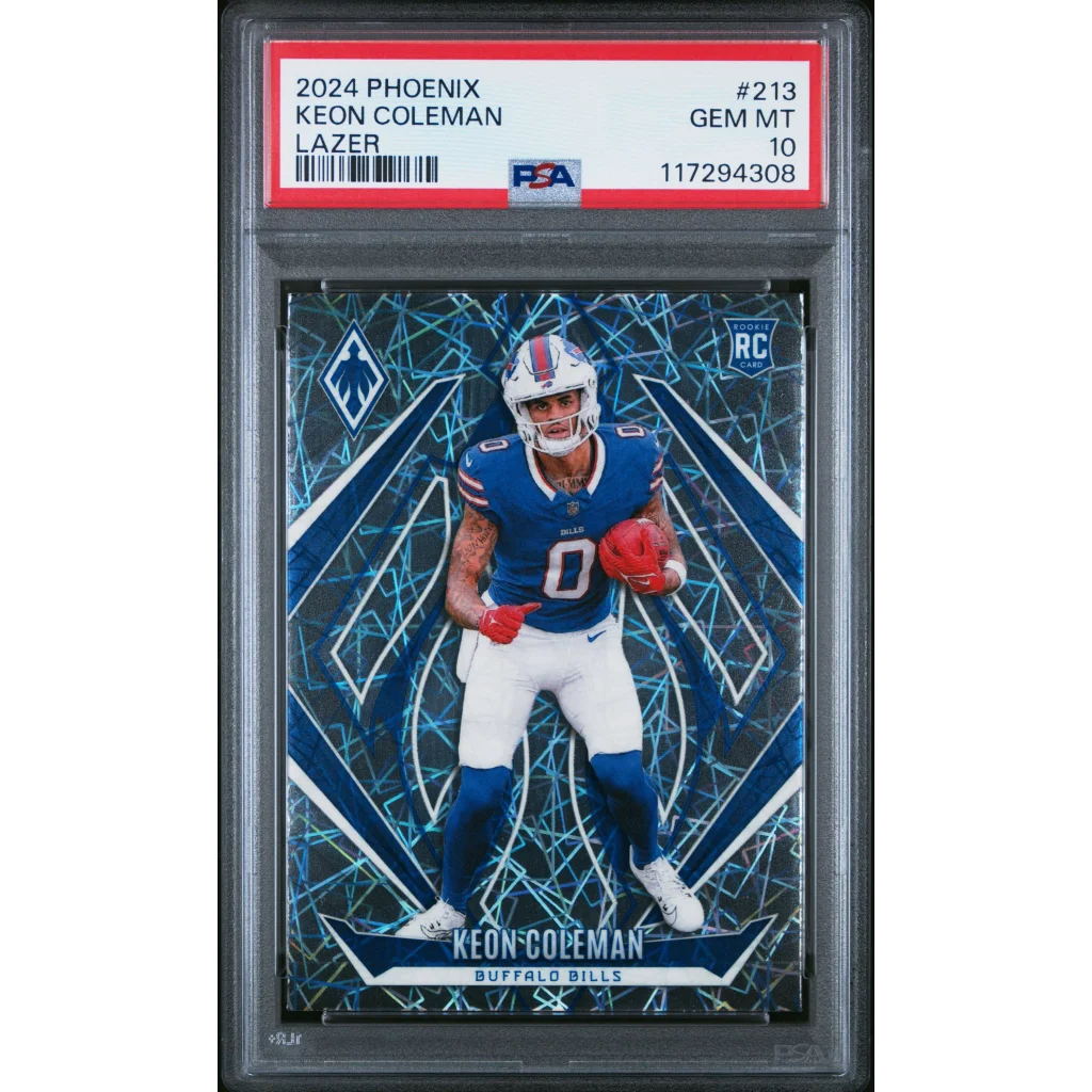 Graded 2024 Panini Phoenix Keon Coleman #213 Lazer Rookie RC Football Card PSA 10 Gem Mint