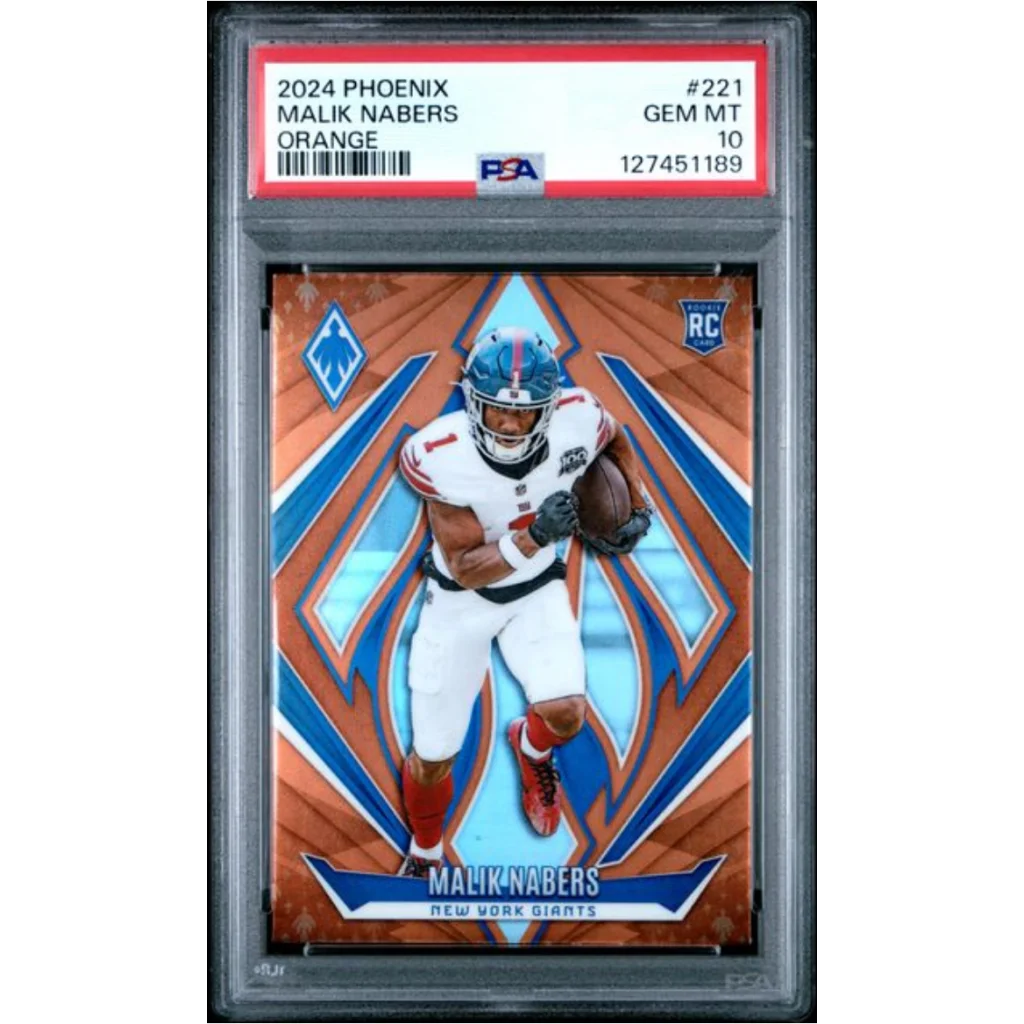 2024 Panini Phoenix Malik Nabers orange rookie PSA 10 gem mint
