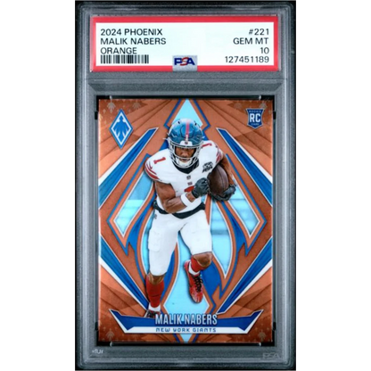 2024 Panini Phoenix Malik Nabers orange rookie PSA 10 gem mint