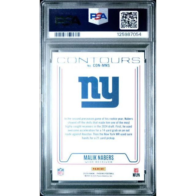 Graded PSA 10 2024 Panini Phoenix Malik Nabers Purple Rookie RC Card