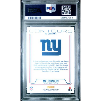 Graded PSA 10 2024 Panini Phoenix Malik Nabers Purple Rookie RC Card