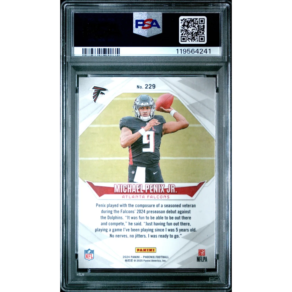 Graded 2024 Panini Phoenix Michael Penix Jr #229 Rookie RC Football Card PSA 10 Gem Mint | PSA 10 Gem Mint Graded Rookie Card | vintageantiquesgifts.com