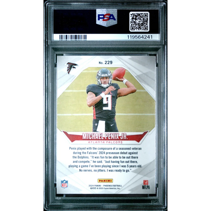 Graded 2024 Panini Phoenix Michael Penix Jr #229 Rookie RC Football Card PSA 10 Gem Mint | PSA 10 Gem Mint Graded Rookie Card | vintageantiquesgifts.com