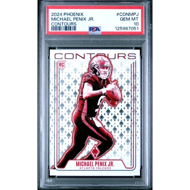 Graded 2024 Panini Phoenix Michael Penix Jr #CONMPJ Contours Rookie RC Football Card PSA 10 Gem Mint | Hall of Fame Sports Memorabilia | vintageantiquesgifts.com