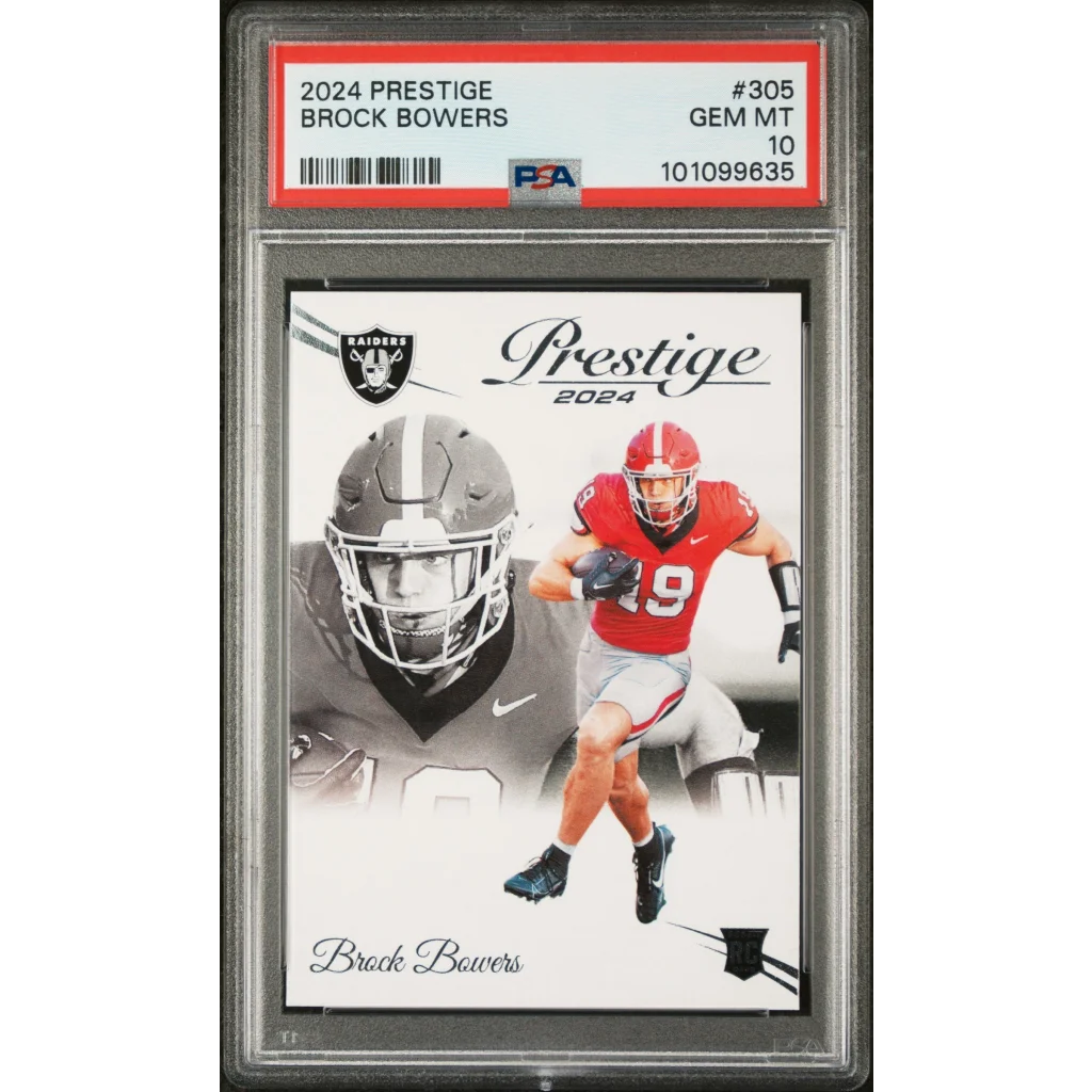 Graded 2024 Panini Prestige Brock Bowers #305 Rookie RC Football Card PSA 10 Gem Mint | Hall of Fame Sports Memorabilia | vintageantiquesgifts.com