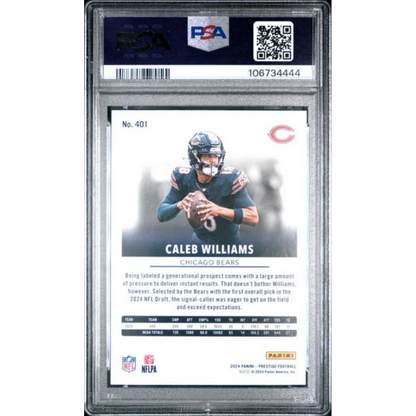 Graded 2024 Panini Prestige Caleb Williams #401 Rookie RC Football Card PSA 10 Gem Mint | PSA 10 Gem Mint Graded Rookie Card | vintageantiquesgifts.com