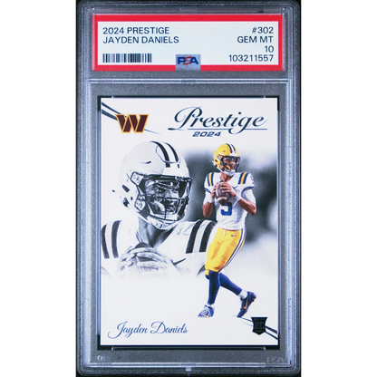 Graded PSA 10 2024 Panini Prestige Jayden Daniels #302 Rookie RC Card