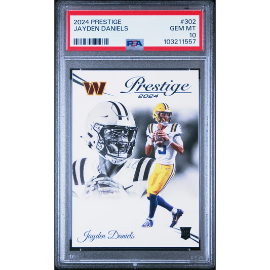 Graded 2024 Panini Prestige Jayden Daniels #302 Rookie RC Football Card PSA 10 Gem Mint | Hall of Fame Sports Memorabilia | vintageantiquesgifts.com