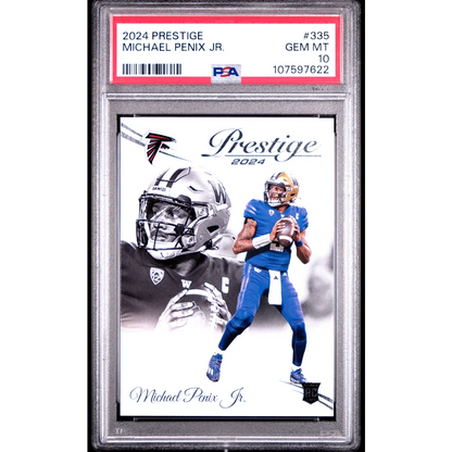 Graded 2024 Panini Prestige Michael Penix Jr Rookie RC PSA 10 Gem Mint