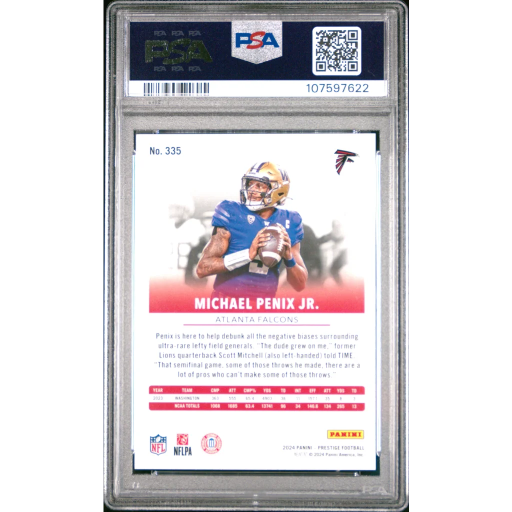 Graded 2024 Panini Prestige Michael Penix Jr #335 Rookie RC PSA 10 Gem Mint