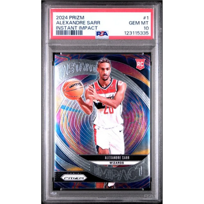 Graded PSA 10 2024 Panini Prizm Alexandre Sarr Instant Impact RC card