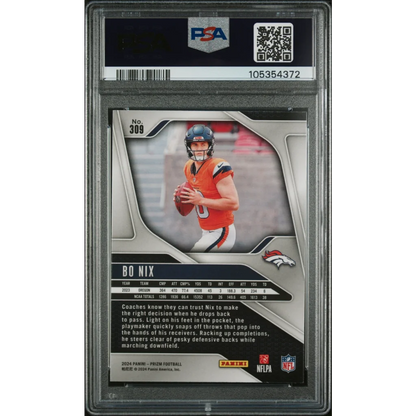 Graded 2024 Panini Prizm Bo Nix #309 Rookie RC Football Card PSA 10 Gem Mint | PSA 10 Gem Mint Graded Rookie Card | vintageantiquesgifts.com