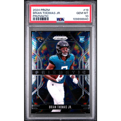 Graded 2024 Panini Prizm Brian Thomas Jr #19 Prizmatic Rookie RC Football Card PSA 10 Gem Mint | Hall of Fame Sports Memorabilia | vintageantiquesgifts.com
