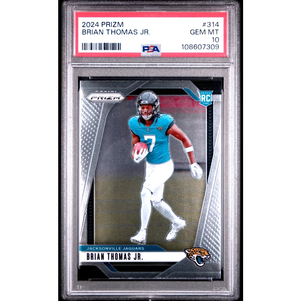 Graded PSA 10 Gem Mint 2024 Panini Prizm Brian Thomas Jr Rookie Card