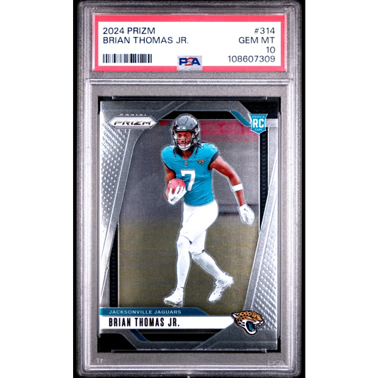 Graded 2024 Panini Prizm Brian Thomas Jr #314 Rookie RC Football Card PSA 10 Gem Mint | Hall of Fame Sports Memorabilia | vintageantiquesgifts.com