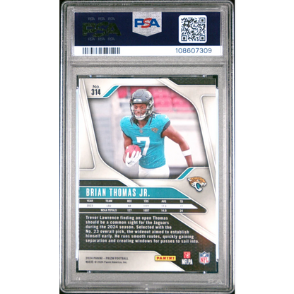 Graded PSA 10 Gem Mint 2024 Panini Prizm Brian Thomas Jr Rookie RC Card