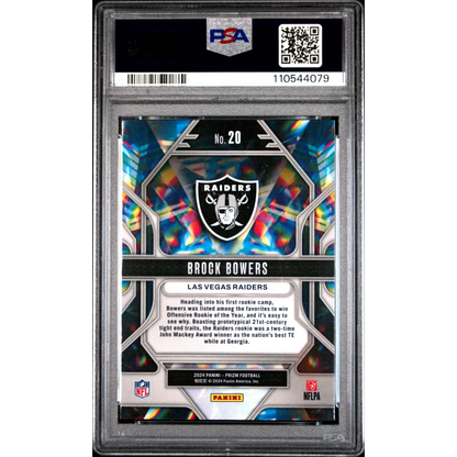 Graded 2024 Panini Prizm Brock Bowers #20 Prizmatic Rookie RC Football Card PSA 10 Gem Mint | PSA 10 Gem Mint Graded Rookie Card | vintageantiquesgifts.com