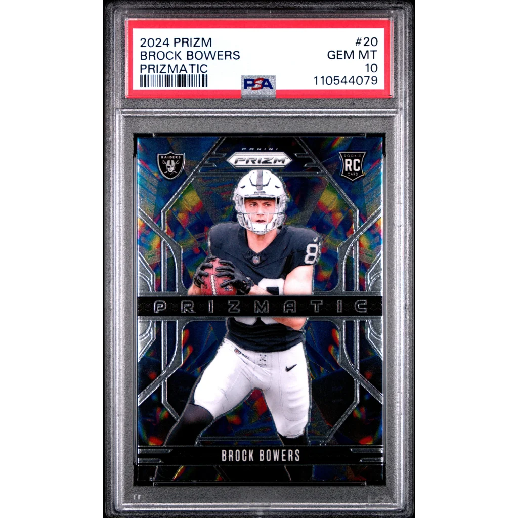 Graded 2024 Panini Prizm Brock Bowers #20 Prizmatic Rookie RC Football Card PSA 10 Gem Mint | Hall of Fame Sports Memorabilia | vintageantiquesgifts.com