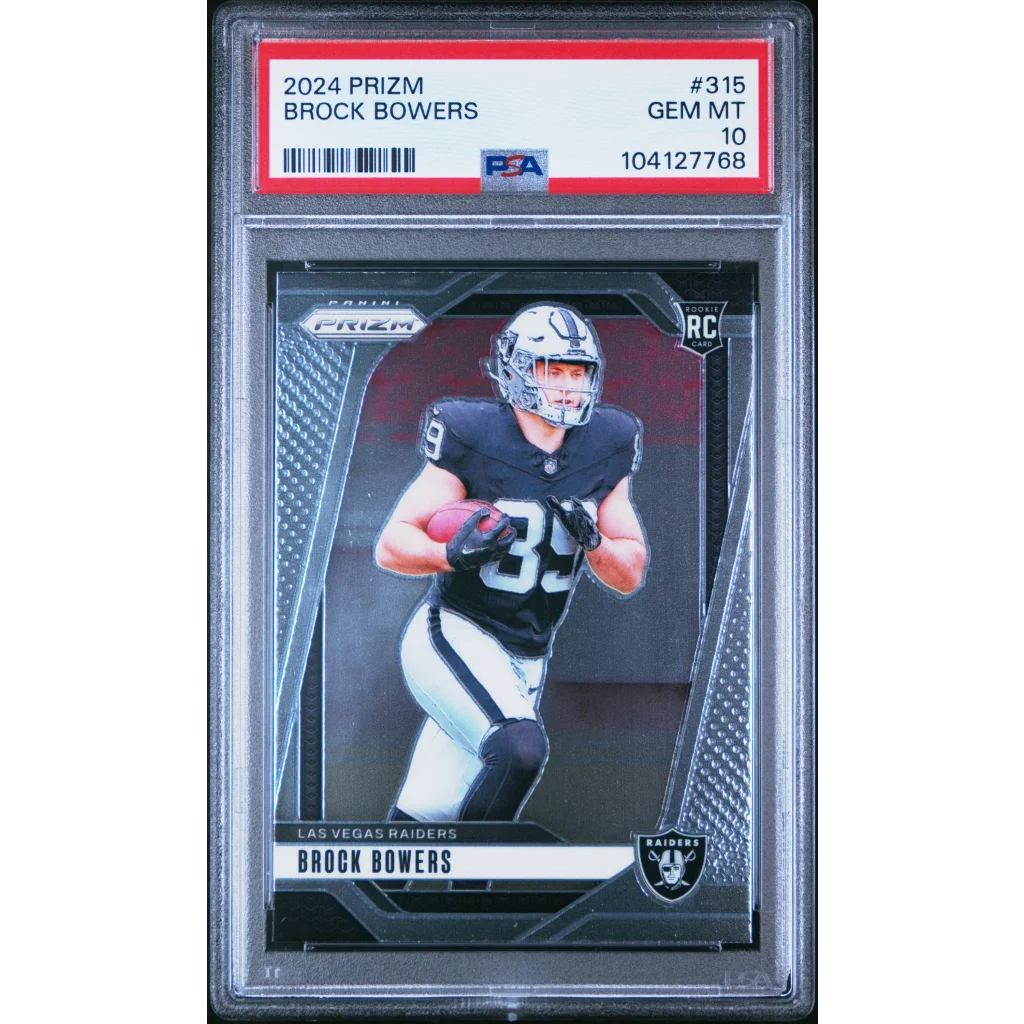 Graded PSA 10 2024 Panini Prizm Brock Bowers #315 Raiders RC #35