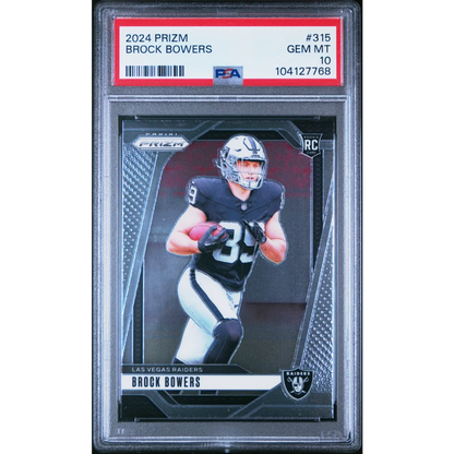 Graded PSA 10 2024 Panini Prizm Brock Bowers #315 Raiders RC #35