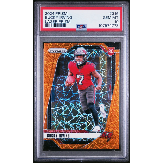 PSA graded Bucky Irving 2024 Prizm rookie card sports collectible Gem Mint 10