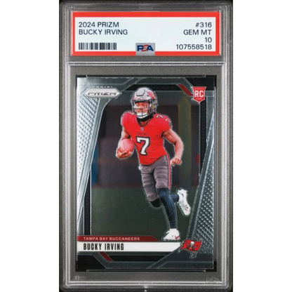 Graded 2024 Panini Prizm Bucky Irving #316 Rookie RC Football Card PSA 10 Gem Mint | Hall of Fame Sports Memorabilia | vintageantiquesgifts.com