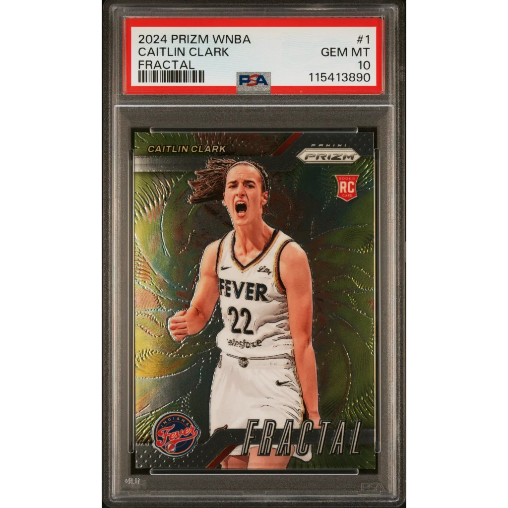 PSA graded Caitlin Clark 2024 Prizm WNBA rookie card fractal