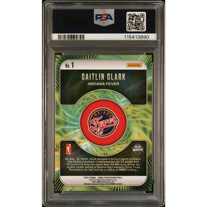 PSA graded Caitlin Clark 2024 Prizm WNBA rookie card #1