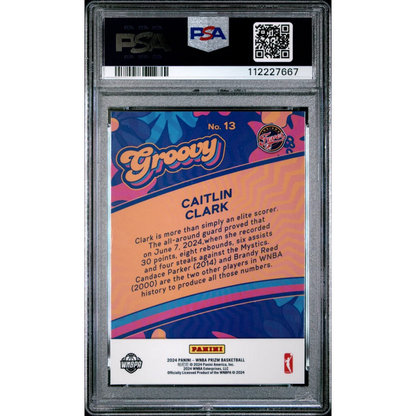 Graded 2024 Panini Prizm Caitlin Clark #13 Groovy Rookie RC Basketball Card PSA 10 Gem Mint | PSA 10 Gem Mint Graded Rookie Card | vintageantiquesgifts.com