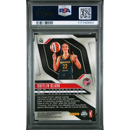 Graded 2024 Panini Prizm Caitlin Clark #145 Ice Rookie RC Basketball Card PSA 10 Gem Mint | PSA 10 Gem Mint Graded Rookie Card | vintageantiquesgifts.com