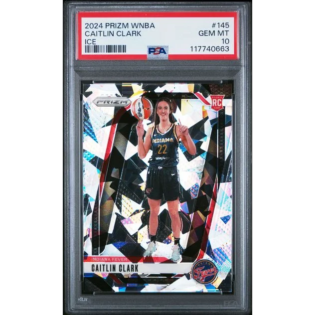 Graded 2024 Panini Prizm Caitlin Clark #145 Ice Rookie RC Basketball Card PSA 10 Gem Mint | Hall of Fame Sports Memorabilia | vintageantiquesgifts.com