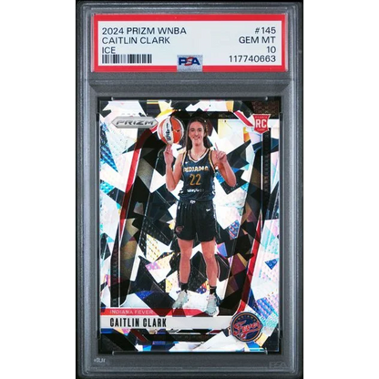 Graded 2024 Panini Prizm Caitlin Clark #145 Ice Rookie RC Basketball Card PSA 10 Gem Mint | Hall of Fame Sports Memorabilia | vintageantiquesgifts.com