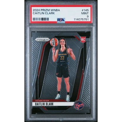 Graded 2024 Panini Prizm Caitlin Clark #145 Rookie RC Basketball Card PSA 9 Mint