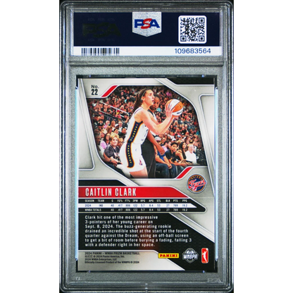 Graded 2024 Panini Prizm Caitlin Clark #22 Rookie RC Basketball Card PSA 10 Gem Mint | PSA 10 Gem Mint Graded Rookie Card | vintageantiquesgifts.com